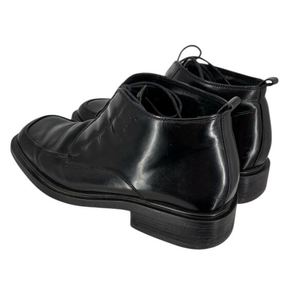 Vintage 90s Kenneth Cole Square Toe Ankle Boots Mens Size 10 Black Leather - Picture 5 of 13
